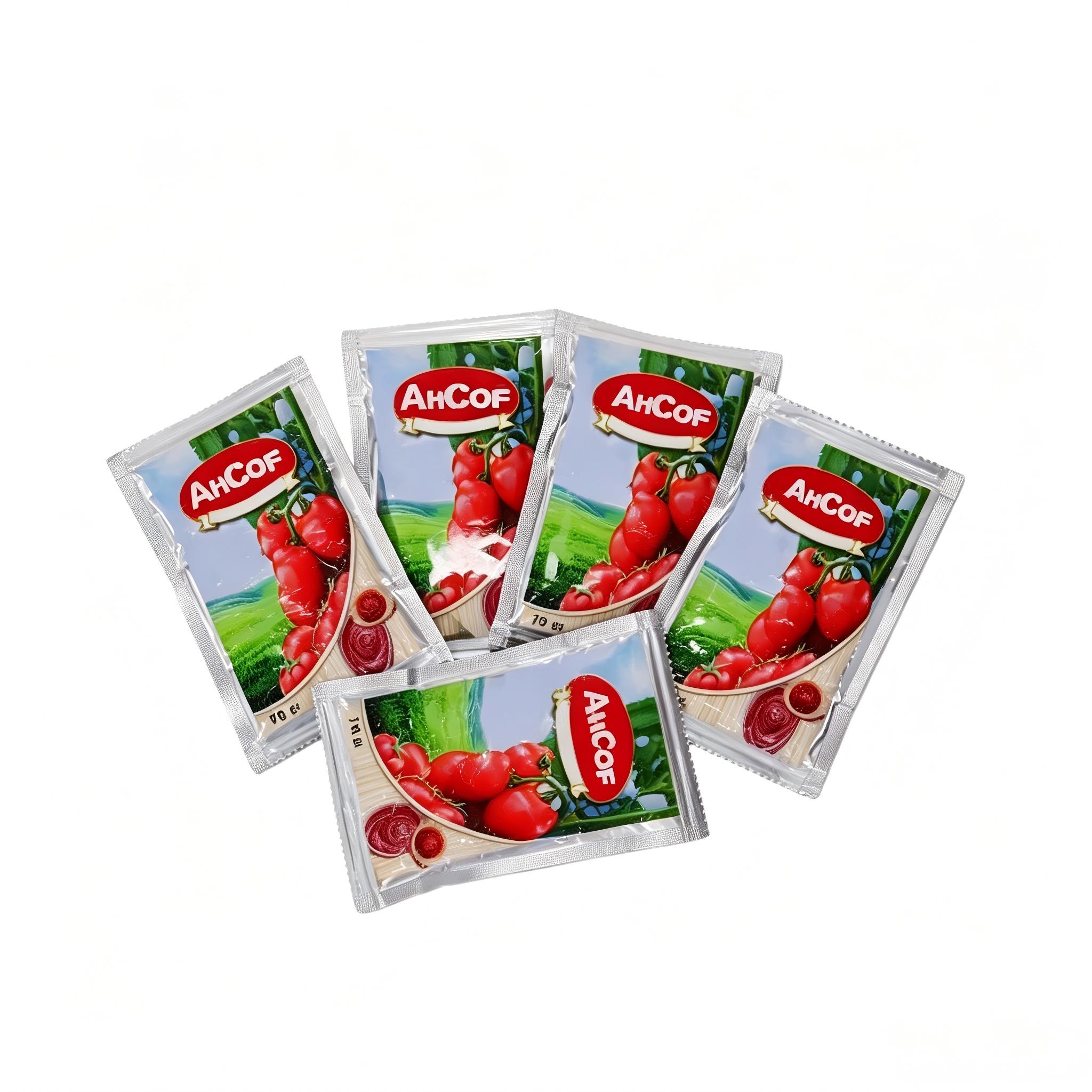 Bustine di concentrato di pomodoro all'ingrosso da 70 g | Concentrato di pomodoro puro per il mercato globale