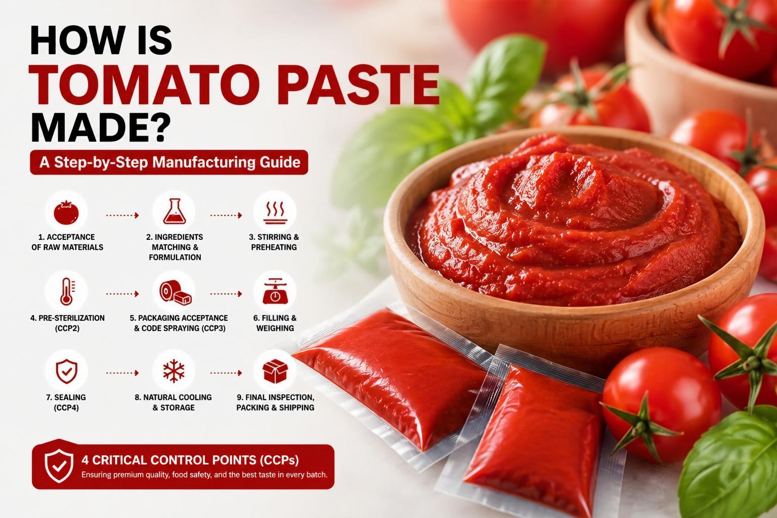 Come si produce il concentrato di pomodoro? Una guida alla produzione passo passo.